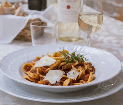 Orecchiette with Tuscan sausage and wild fennel